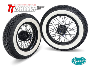40 Spoke Alloy Retro Wheel Kit Stage 2  Deposit - Any Size, Any Custom Finish with Tires of your choice.