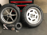 Moon Slot Wheel Kit - Stage 2 - Any Size, Any Custom Finish with Tires of your choice! Deposit.