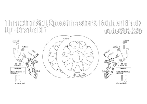 Thruxton 1200 Std. Speedmaster & Bobber Black Brake Calipers & 310mm Rotors - Canyon Motorcycles