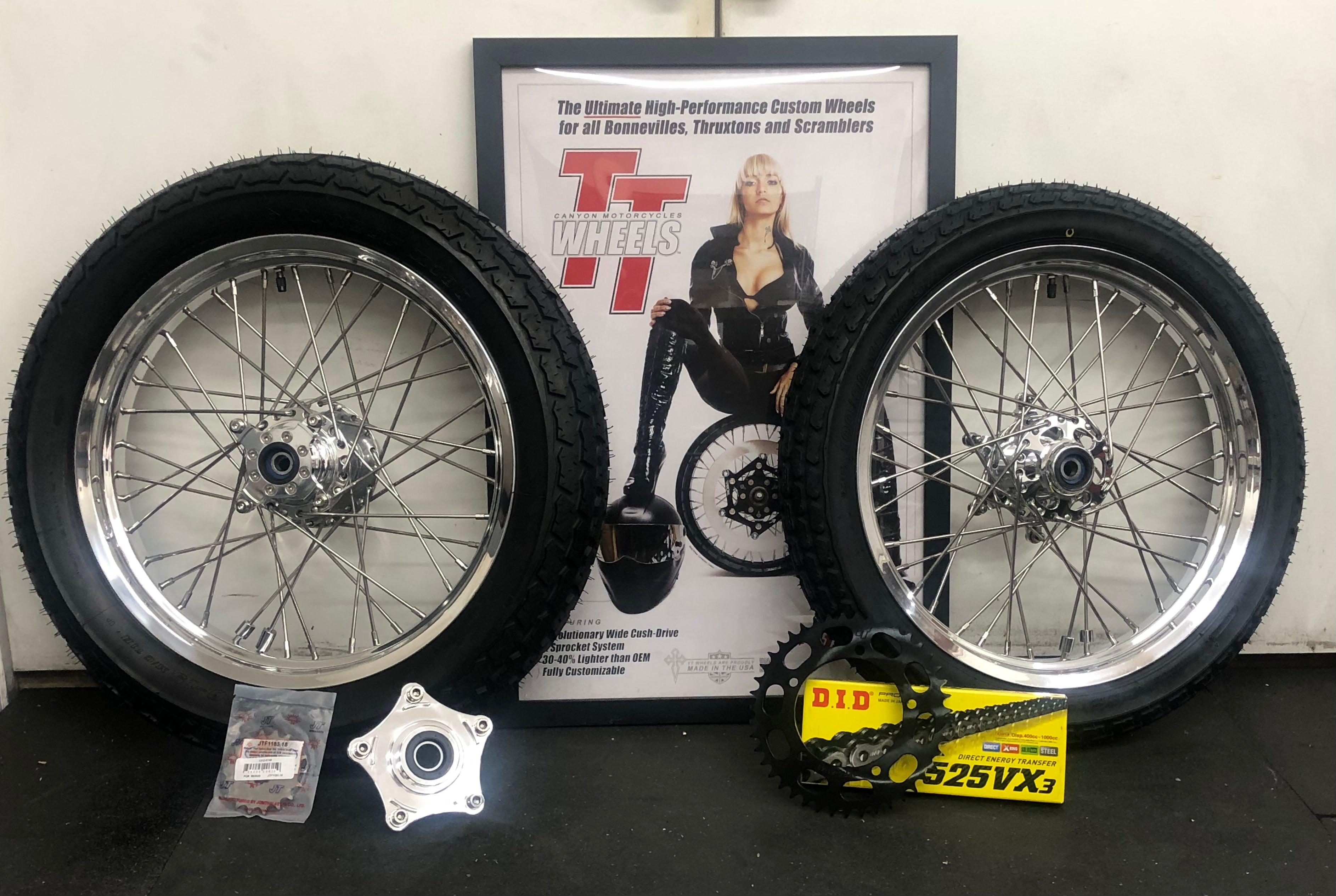 Flat Tracker Rear Wheel 40 Spoke Alloy Flat Tracker Wheel Kit - Stage 2 | Canyon Motorcycles