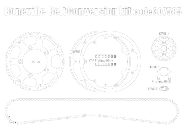 Belt drive conversion for Triumph Bonneville KIT - Air Cooled (2001-2015) - Canyon Motorcycles