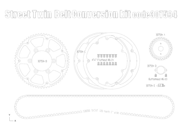 Belt drive conversion for Triumph Street Twin/Cup/Scrambler & Bonneville T100 - Canyon Motorcycles