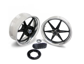 Bonneville T120 Billet 'Sulby' Polished Rim Denim Spokes Wide Wheel Kit Stage 1 - Canyon Motorcycles