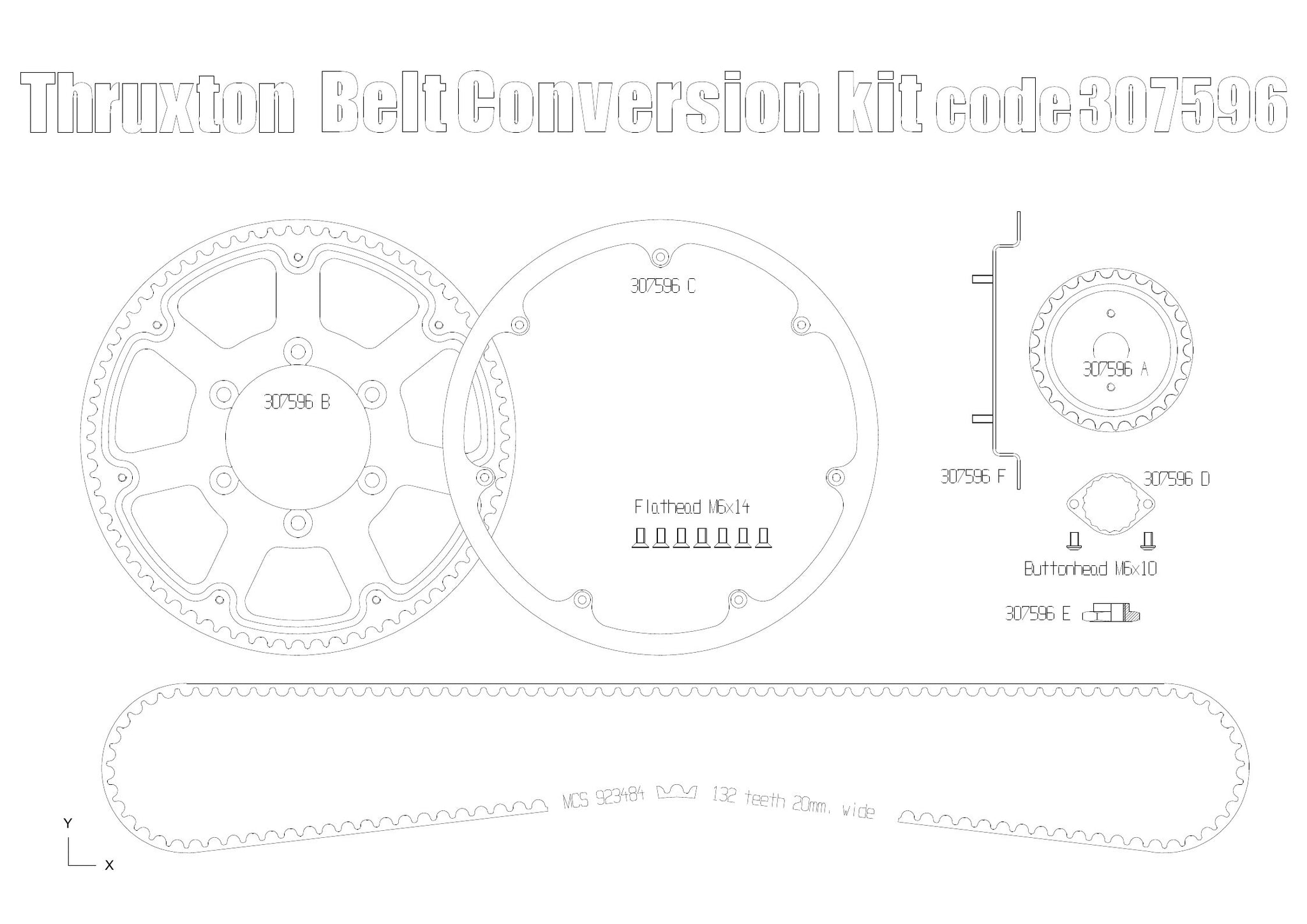 Belt drive conversion SLIM for Triumph Thruxton 1200 KIT Canyon