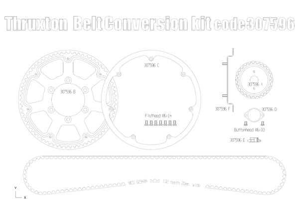 Belt drive conversion SLIM for Triumph Thruxton 1200 - KIT - Canyon Motorcycles