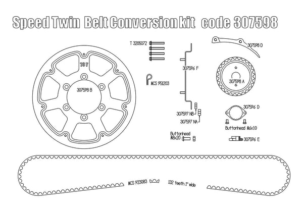 Belt drive conversion for Triumph Speed Twin & Thruxton 1200 (Black) - Canyon Motorcycles