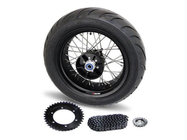 Bobber Black 40 Spoke Alloy Wheel Kit Stage 2 - Canyon Motorcycles