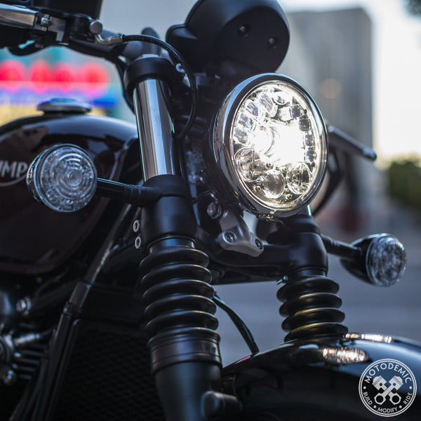 Motodemic LED Headlight -Bobber/Bobber Black - Canyon Motorcycles
