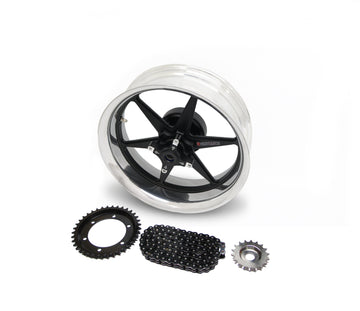 Bonneville T120 Billet 'Sulby' Polished Rim Denim Spokes Wide Wheel Kit Stage 1 - Canyon Motorcycles