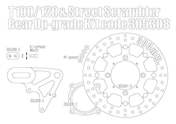 Street Scrambler & Bonneville T100/T120 Upgrade Floating Rear Brake Rotor - Canyon Motorcycles