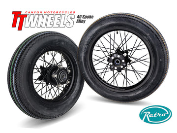 40 Spoke Alloy Retro Wheel Kit Stage 2  Deposit - Any Size, Any Custom Finish with Tires of your choice.