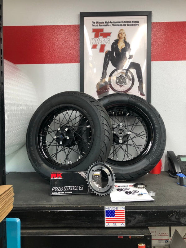 40 Spoke Alloy Cruiser Wheel Kit - Stage 2 - Any Size, Any Custom Finish with Tires of your choice! Deposit.
