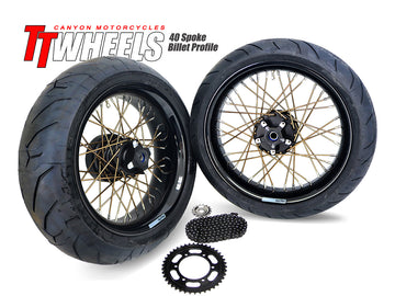 40 Spoke Profile Street Wide Kit Stage 2 Deposit - Any Size, Any Custom Finish with Tires of your choice.