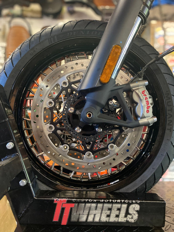 40 Spoke Alloy Wide Supermoto Kit Stage 2 Deposit - Any Size, Any Custom Finish with Tires of your choice.