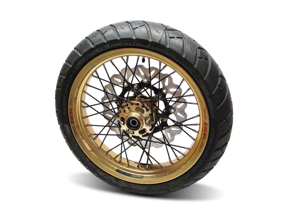 40 Spoke Alloy Wide Supermoto Kit Stage 2 Deposit - Any Size, Any Custom Finish with Tires of your choice.